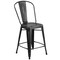 Flash Furniture 24&#x27;&#x27; Black Contemporary Outdoor Furniture Patio Counter Height Stool with Back